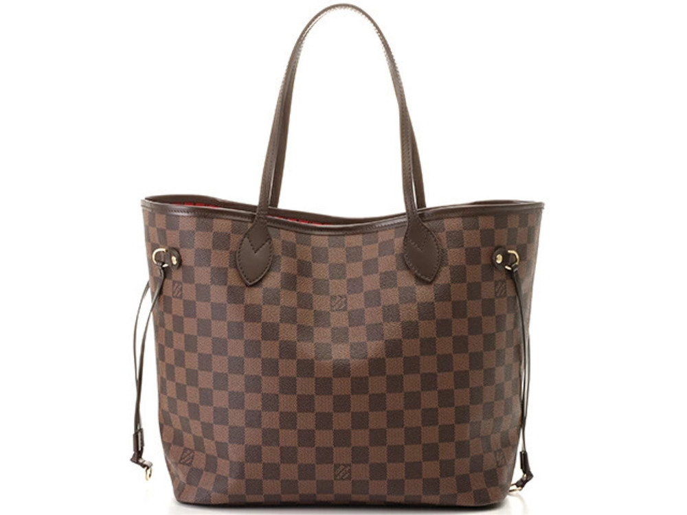 LOUIS VUITTON Neverfull Tote Bag Damier Cerise Red